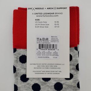 5 Pairs of Big & Tall Men's Dress Socks Polka Dot on Grey